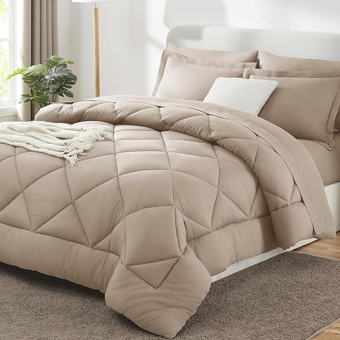 CozyLux Queen Comforter Set Wheat by CozyLux