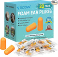TICONN 20 Pairs Foam Ear Plugs, Individually Wrapped 32dB NRR Noise Reduction by TICONN