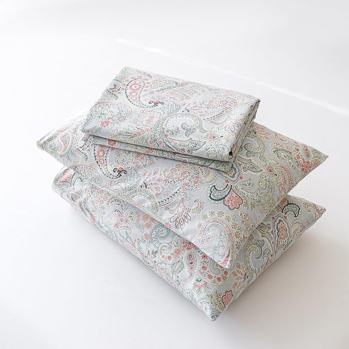 SUSYBAO Flower Paisley Duvet Cover Queen 100% Cotton 3 Pcs Set 1 Vintage - Image 7