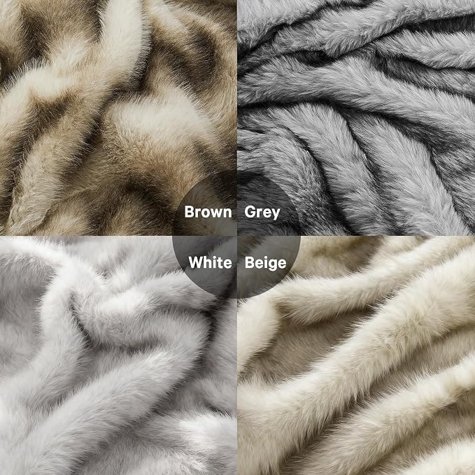 Heated Electric Blanket Throw, Octrot 50"X60" Faux Fur Heating Blanket Luxury - Image 8