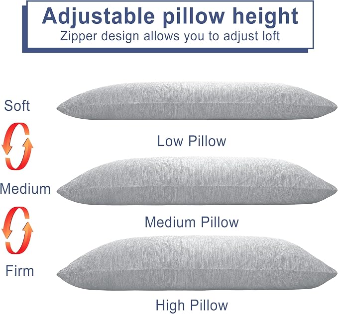 DWCN Cooling Body Pillow for Adults, 20x60 Inch Light Grey - Image 4