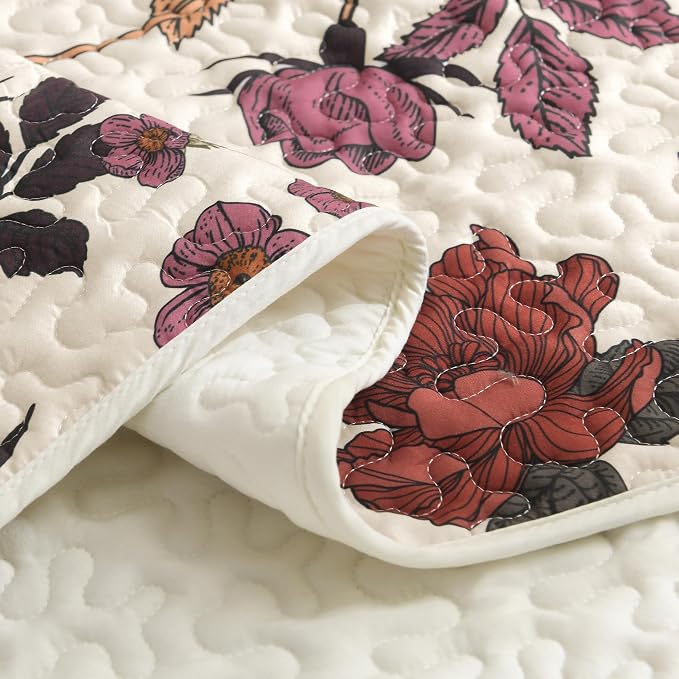 Litanika Floral Light Beige Quilt King Size - Image 5
