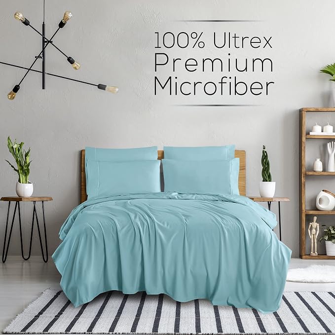Mueller Luxury 6 PC Full Size Bed Sheets, Super Soft 1800, Deep Pocket up to - Image 2