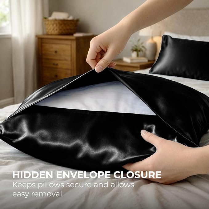 Pure Bedding Satin Pillowcase 2 Pack - Image 7