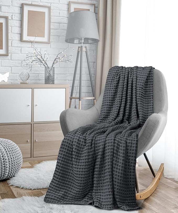 Utopia Bedding 100% Cotton Waffle Weave Blanket Full Size - Image 6