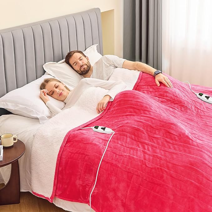 greenoak Heated Blanket Electric King Size 100"X90" Dual Control, Heating - Image 3