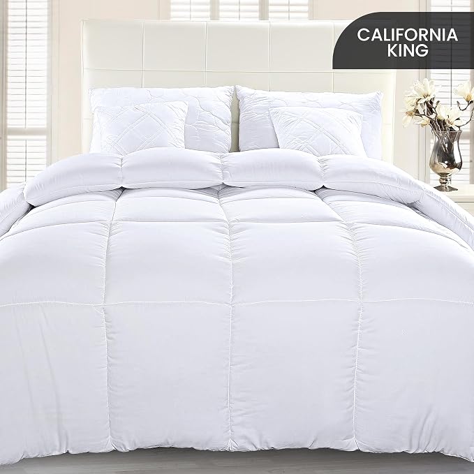 Utopia Bedding California King Comforter Duvet Insert, Quilted White Comforter - Image 2