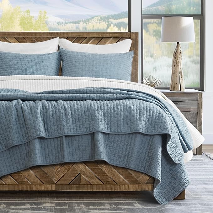 EVERGRACE x Kinsey Walsh Cross Stitch Pre-Washed Cotton Quilt Bedding Set King by EVERGRACEHOME