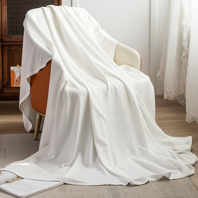 AmyHomie Cooling Waffle Blanket Queen Size, 100% Rayon Derived from Bamboo by AmyHomie