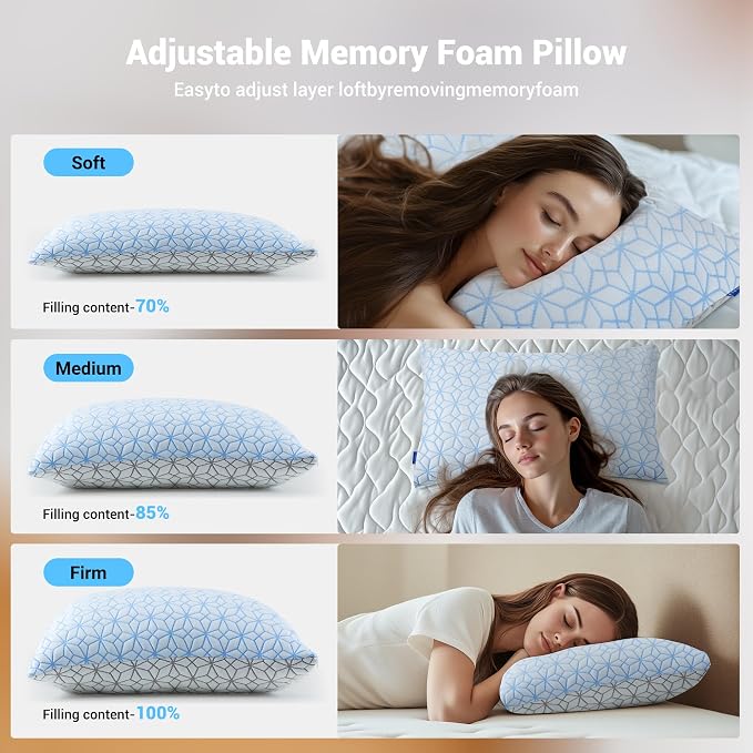 puredown® Standard Pillows Set of 2, Cooling Pillow Full Size 2 Pack, - Image 4