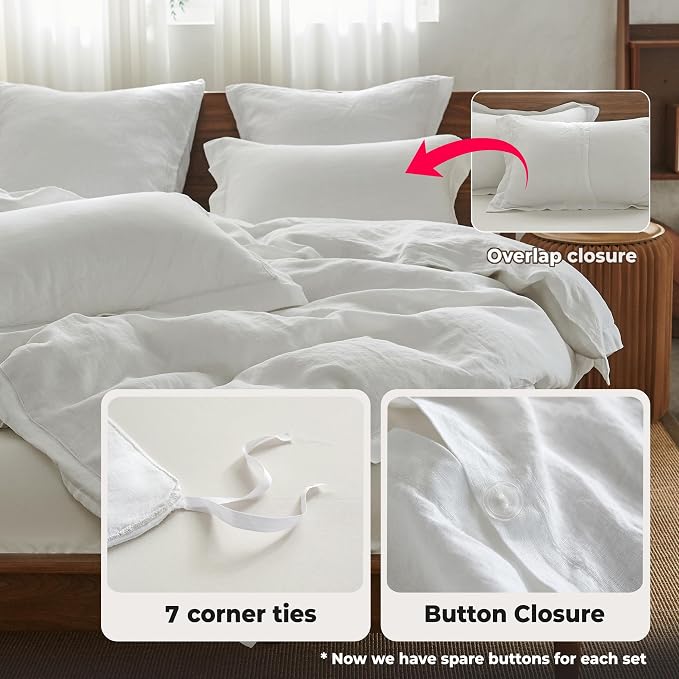 Simple&Opulence 100% Washed Linen Duvet Cover - Image 4