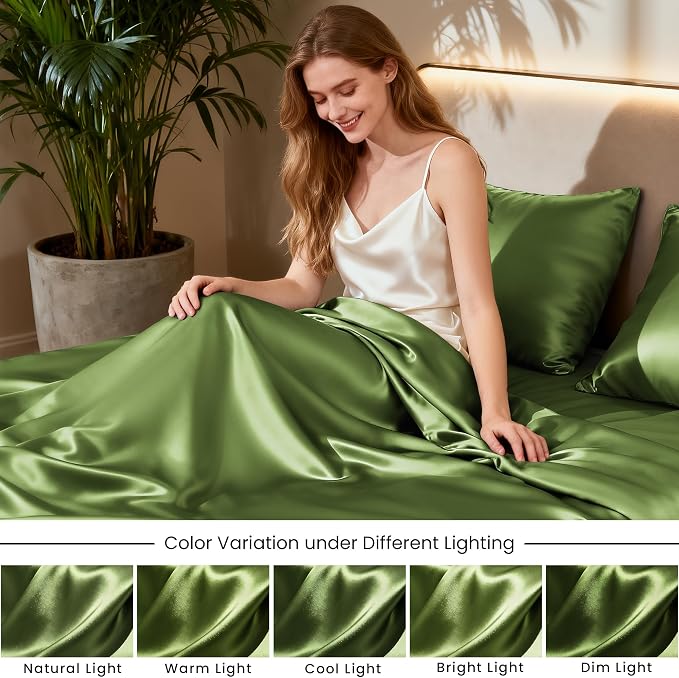 Love's cabin Twin XL Satin Sheet Sets - Image 7