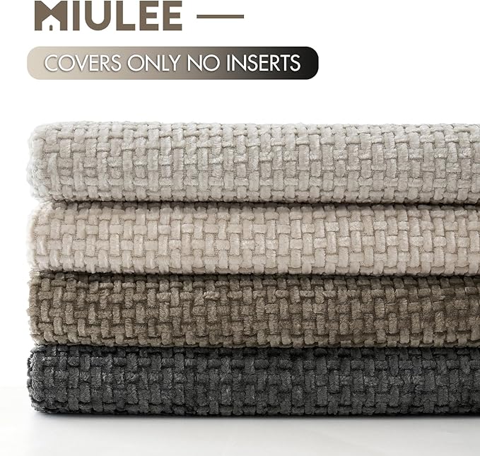 MIULEE Pack of 4 Couch Throw Pillow Covers 16x16 Inch Neutral Soft Decorative - Image 6