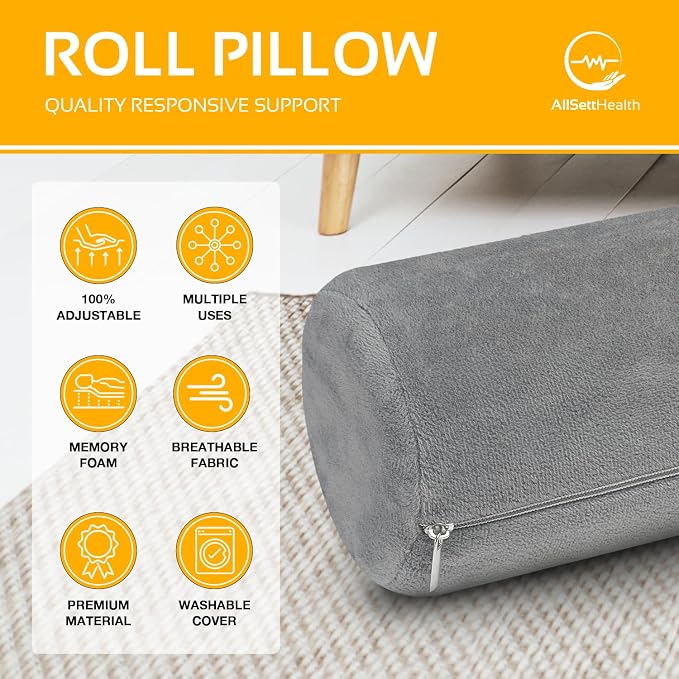 AllSett Health 2 Pack Neck Roll Cervical Pillow - Image 2