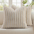 decorUhome Summer Cozy Faux Fur Throw Pillow Covers 24x24 Set of 2 Decorative by decorUhome