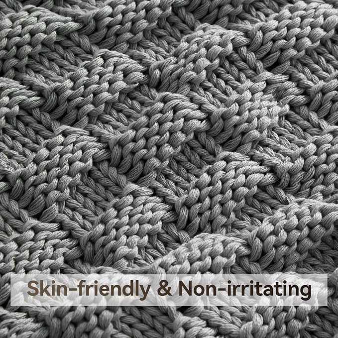 Knitted Weighted Blanket Kids, No Beads Heavy Blanket 36” x 48'' 5lbs, - Image 4