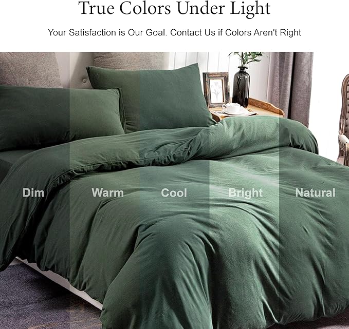 PURE ERA Jersey Knit Duvet Cover Set 100% T-Shirt Cotton Super Soft Comfy 3pc - Image 6