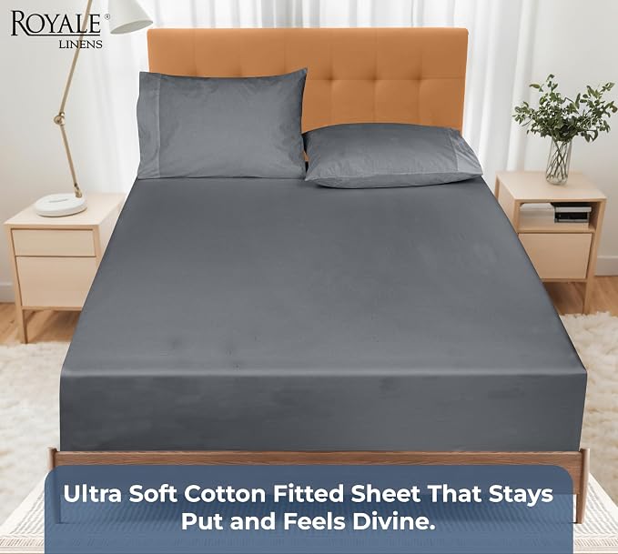 Royale Linens 100% Organic Cotton Fitted Sheet - Image 5