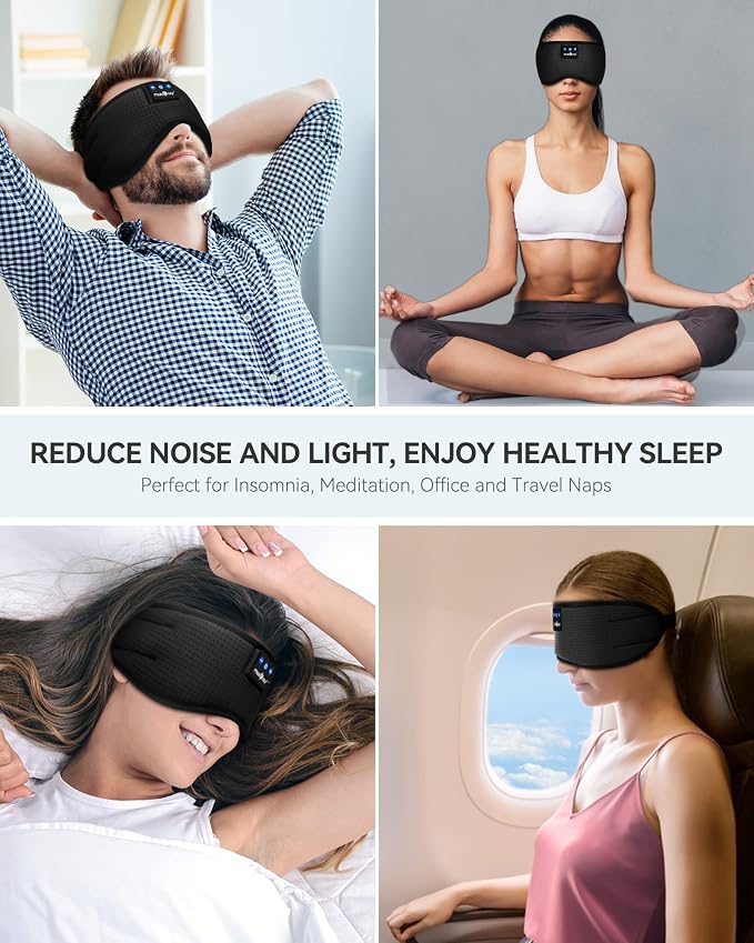 MUSICOZY Sleep Headphones Breathable Bluetooth 5.4 Headband 3D Sleeping - Image 7