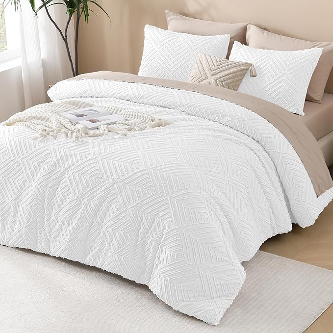 Andency White Comforter King Size, 3 Pieces Boho Bedding Set & Collections - Image 6