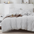 JELLYMONI 100% Natural Cotton 3pcs Striped Duvet Cover Sets, by JELLYMONI