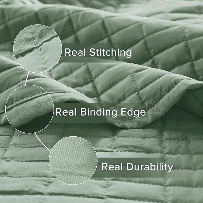 Comfort Spaces Kienna Quilt Set- Double Sided Stitching Design Summer Blanket - Image 4
