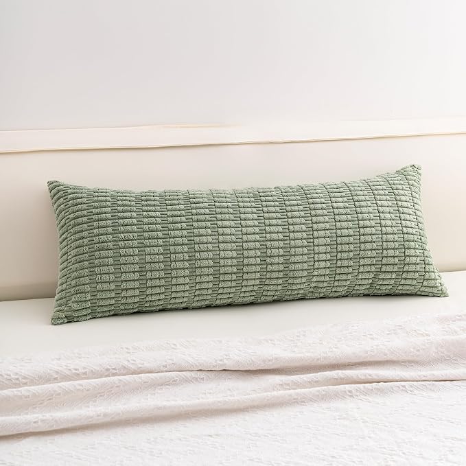 Aegero Corduroy Decorative Throw Pillow Covers 14x36 Inch Soft Striped Pillow by Unknown