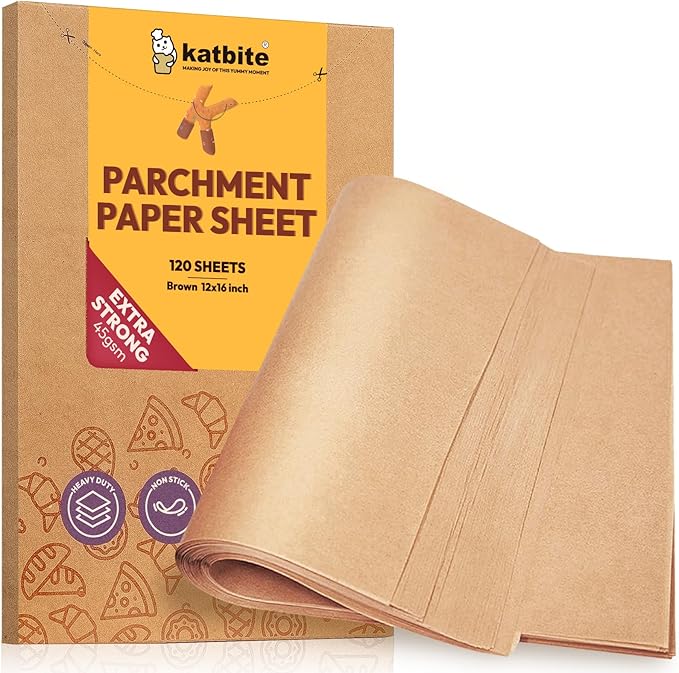 Katbite Unbleached Parchment Paper Baking Sheets, Heavy Duty & Non-stick by katbite