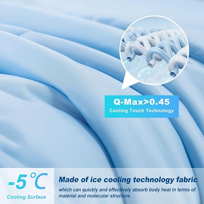 Cooling Comforter King Size, Double-Sided Cold Tech Fabric Quilted Bed - Image 2