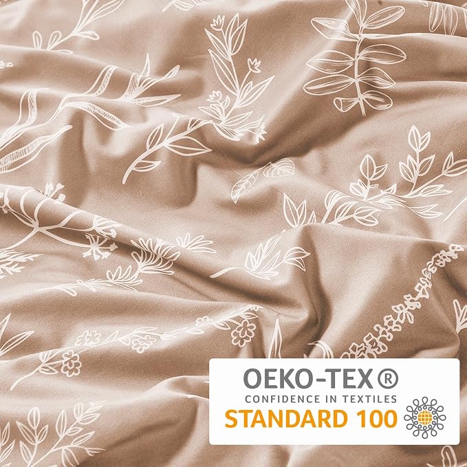 MUXHOMO Duvet Cover King Size, Reversible Floral Rosy Gold Duvet Cover Set - Image 2