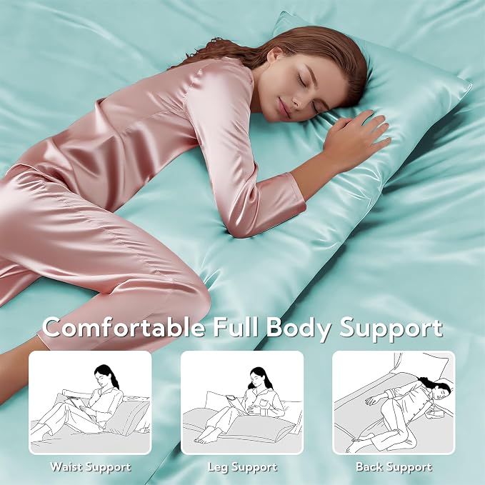 MR&HM Satin Body Pillow Cover, Soft and Breathable Body Pillow Case - Image 5
