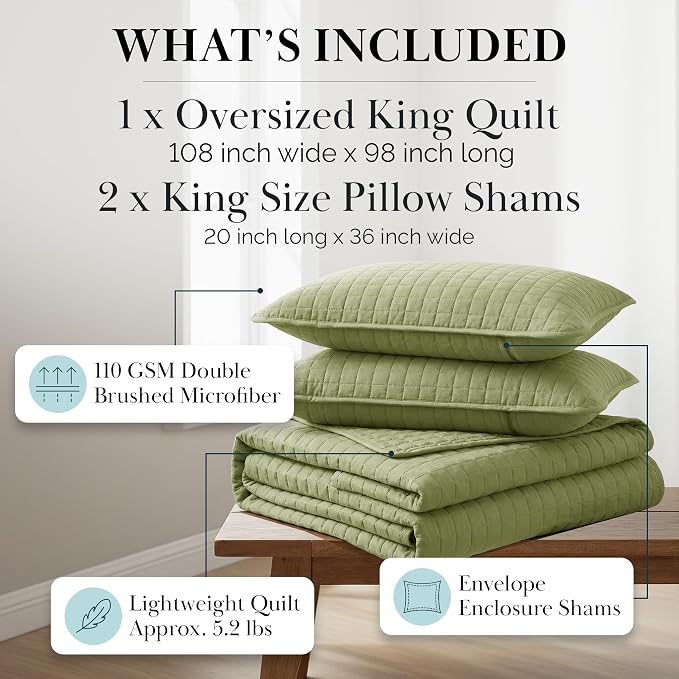 Southshore Fine Living, Inc. Oversized King Quilt Bedding Set, Pet Hair - Image 2