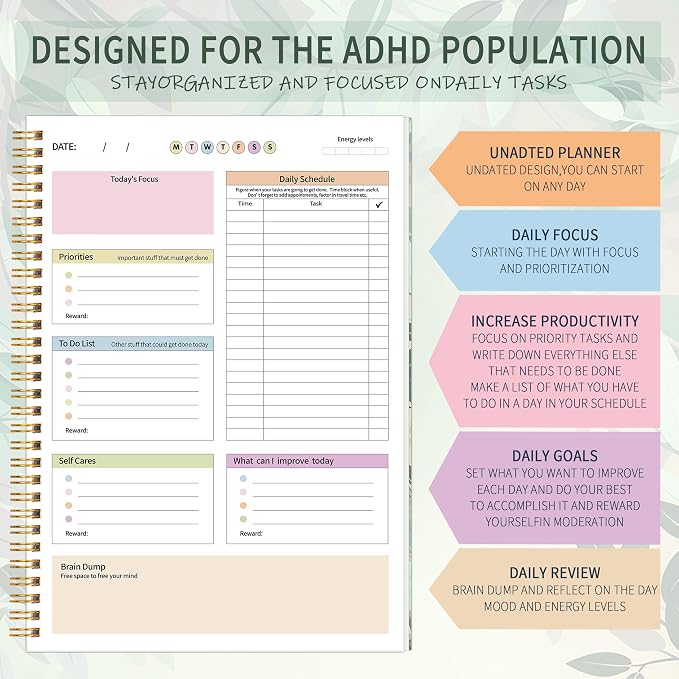 ADHD Daily Planner with Hardcover - Image 3