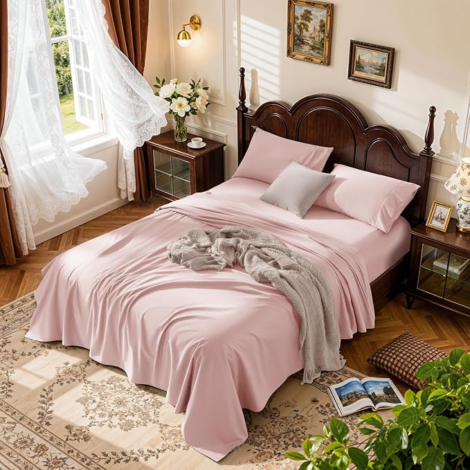 LBRO2M 100% Cotton Sheets Set Deep Pocket 19", 1000 Thread Count King Size 4 by LBRO2MBedding