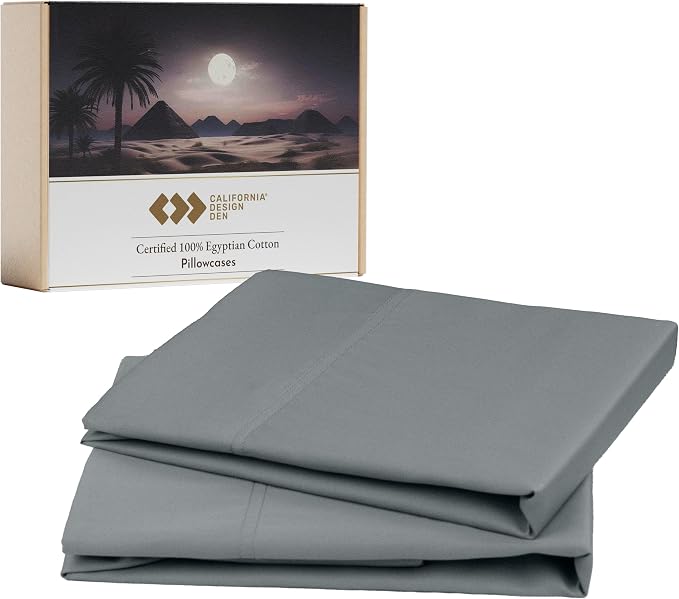 California Design Den 100% Egyptian Cotton King Pillow Cases Set of 2, Pillow by CaliforniaDesignDen