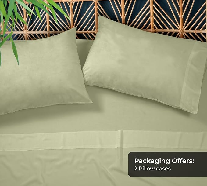 Royale Linens Cooling Pillow Cases King Size Set of 2-100% Rayon Derived from - Image 5