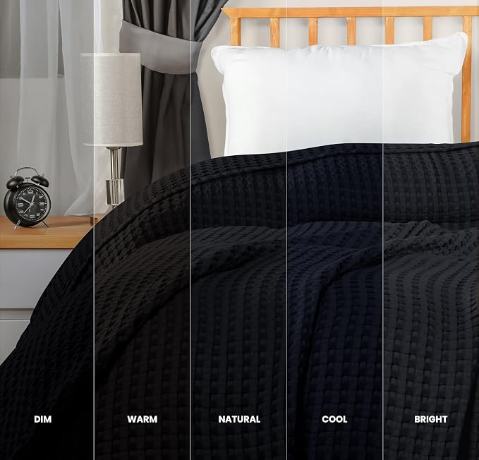 Utopia Bedding 100% Cotton Waffle Weave Blanket Queen Size - Image 5