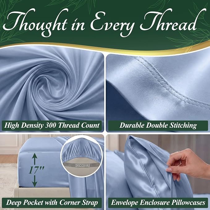 DECOLURE 100% Viscose Derived from Bamboo Sheets King Size - Image 4