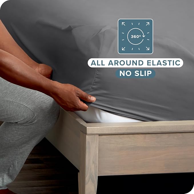 Bare Home 2-Pack Fitted Bottom Sheets King - Image 3
