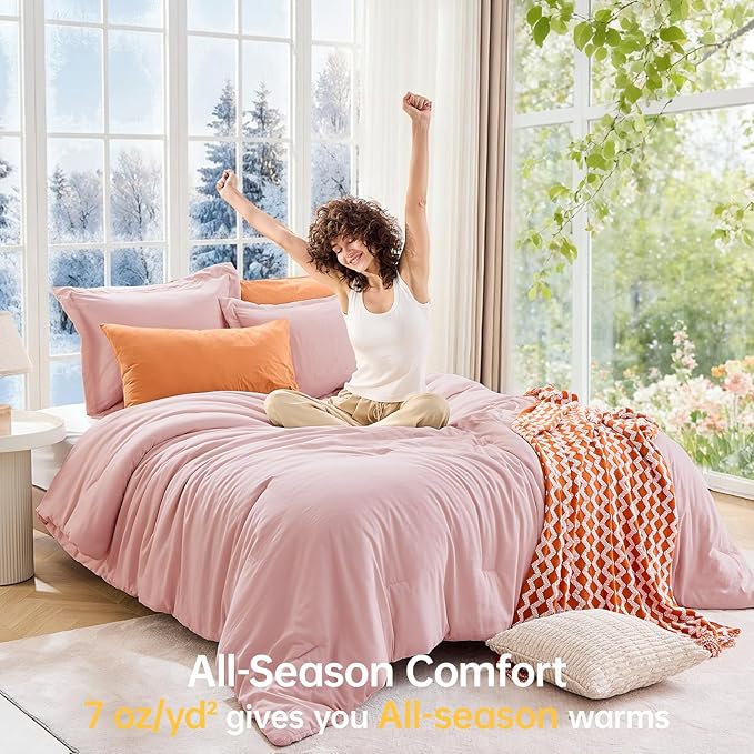 MUXHOMO Queen Comforter Set, All Season Ultra Soft Down Alternative Bedding - Image 4