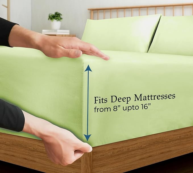 Royale Linens 400 Thread Count 100% American Grown Cotton Fitted Sheet King Size - Image 4