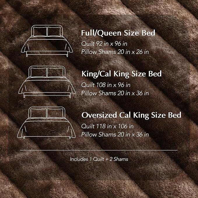 EVERGRACE Velvet Quilt Set Queen Size, Luxurious Soft Striped Channel Bedding - Image 9