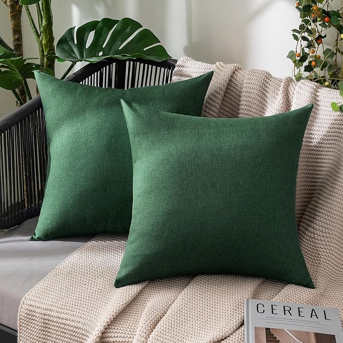 MIULEE Pack of 2 Decorative Outdoor Solid Waterproof Throw Pillow Covers Faux by MIULEE