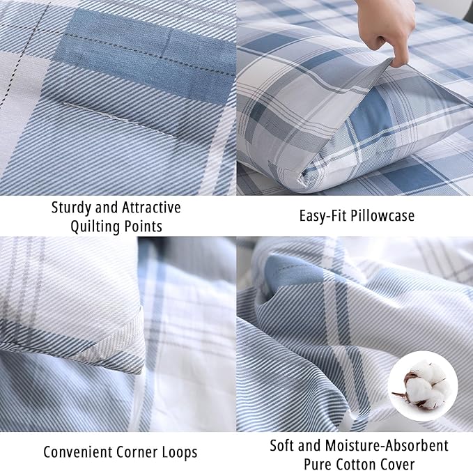 LEMIROE Vintage Cotton Comforter Twin Size 2Pcs - Image 5