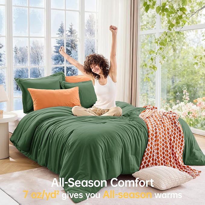 MUXHOMO Queen Comforter Set, All Season Ultra Soft Down Alternative Bedding - Image 4
