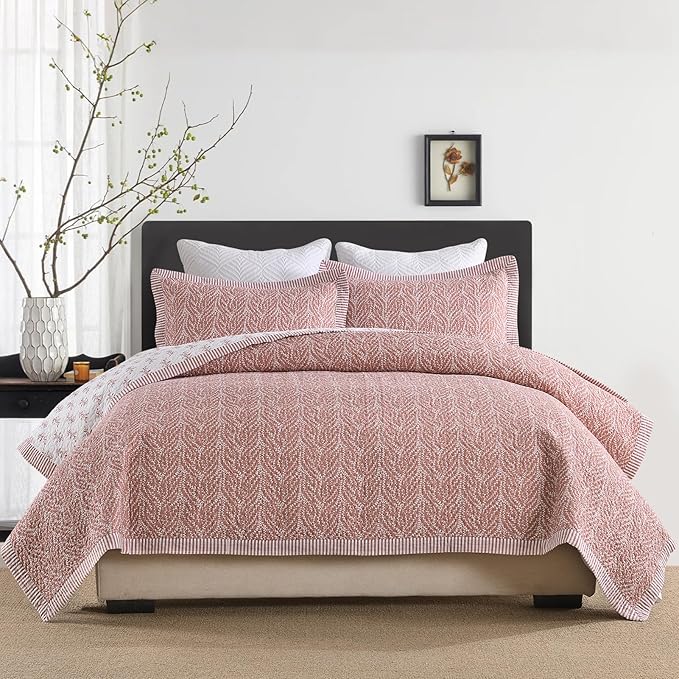 SahSahCasa Quilt Set King Size, 100% Cotton Quilt Bedding Set Bedspread - Image 2