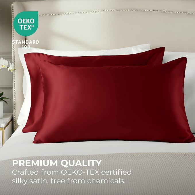 Pure Bedding Satin Pillowcase 2 Pack - Image 2