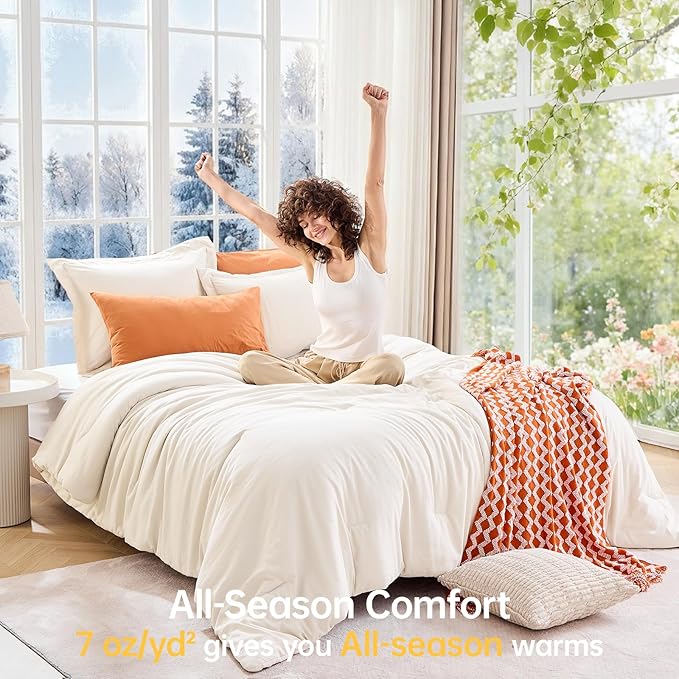 MUXHOMO Full Comforter Sets, All Season Ultra Soft Down Alternative Bedding - Image 4