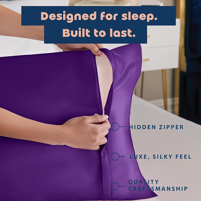 BLISSFORD Purple Satin Pillowcase - Image 4
