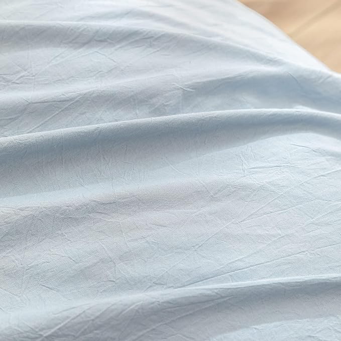 BESTOUCH Duvet Cover Set 100% Washed Cotton Linen Feel Super Soft Comfortable - Image 6